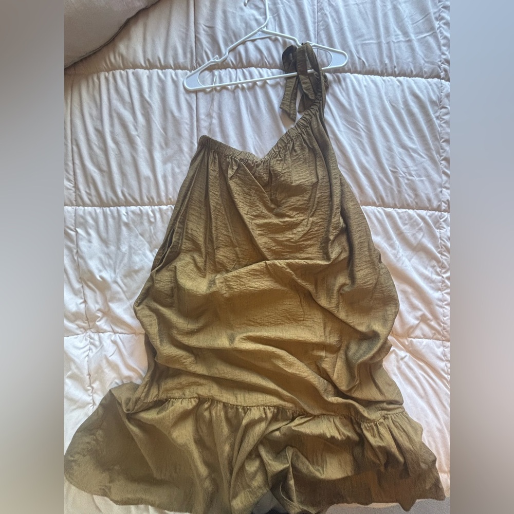 A New Day One Shoulder Dress in Dark Gold